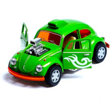 Машинка металлическая инерционная Volkswagen Beetle Custom Dragracer Kinsmart KT5405W 1:32 Зеленый