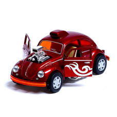 Машинка металлическая инерционная Volkswagen Beetle Custom Dragracer Kinsmart KT5405W 1:32 Красный
