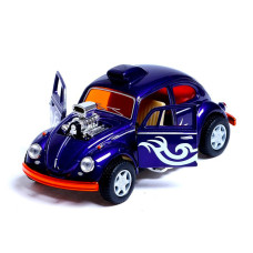 Машинка металлическая инерционная Volkswagen Beetle Custom Dragracer Kinsmart KT5405W 1:32 Фиолетовый