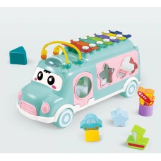 Детская развивающая игра сортер Автобус HE8019 с ксилофоном Бирюзовый