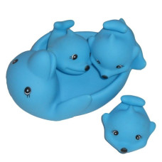 Игрушка для купания пищалка 522-3-4 в сетке Дельфин