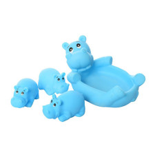 Игрушка для купания пищалка 522-3-4 в сетке Синий бегемот
