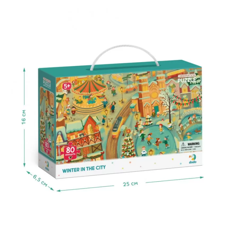 Дитячий пазл обсерваційний "Зима в містечку" DoDo 300352, 80 деталей