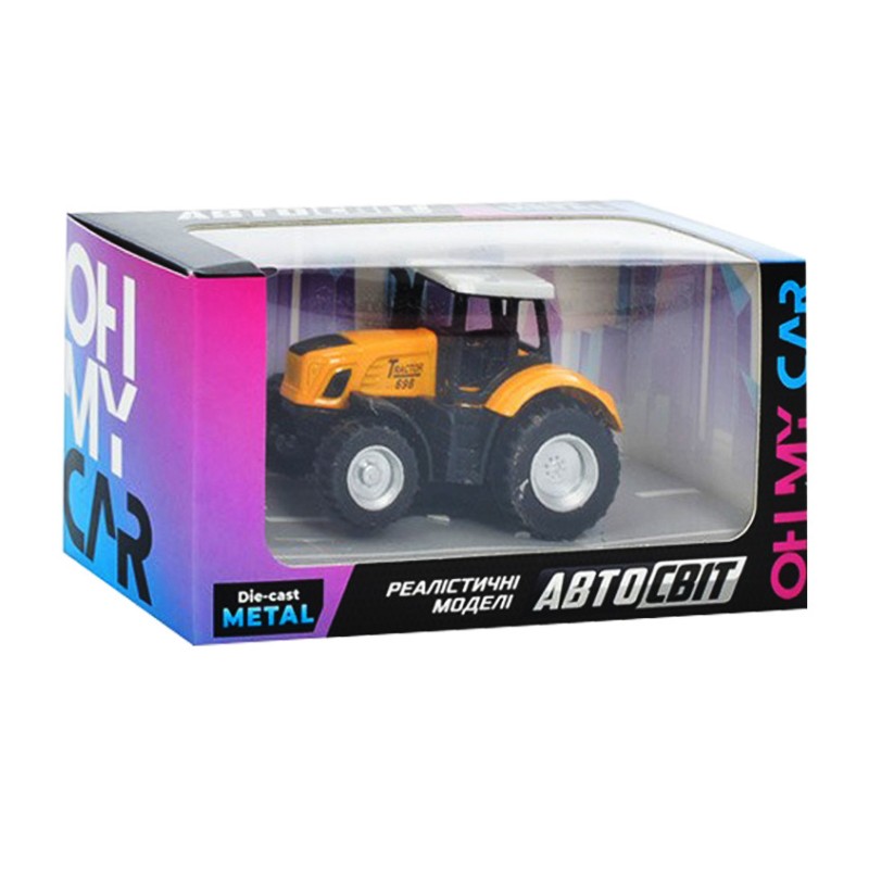 Дитячий інерційний Трактор AS-2532(Yellow) жовтий, металевий 7,5 см