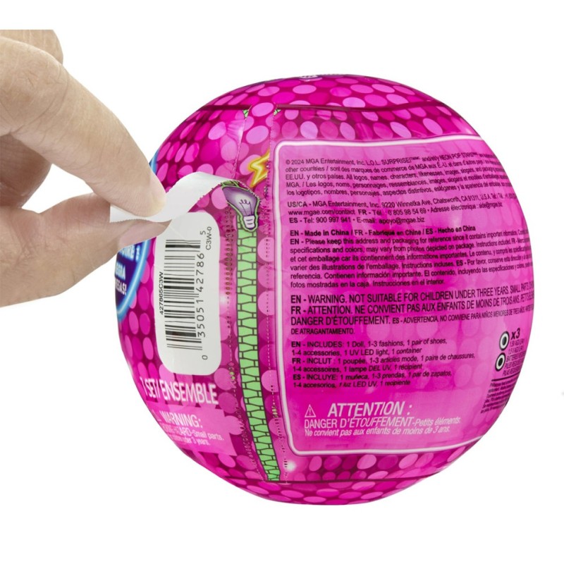 Іграшка-сюрприз з лялькою серії "Neon Pop" 120674 в асортименті, світиться