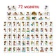 Дитячий розвиваючий набір магнітів "Розпорядок дня" ML4032-03, 72 магнітні фігурки