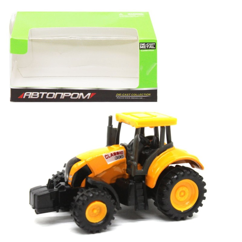 Машинка іграшкова Спецтехніка АвтоПром 7628 масштаб 1:64, металева Трактор