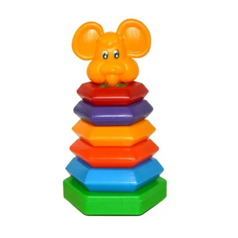 Дитяча розвиваюча пірамідка-качалка "Мишка" 13150M, 7 елементів