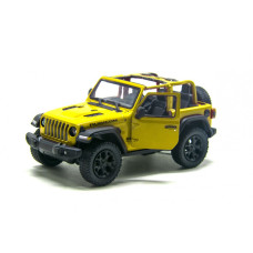 Коллекционная игрушечная модель внедорожника JEEP WRANGLER 5" KT5412WA металлический Желтый
