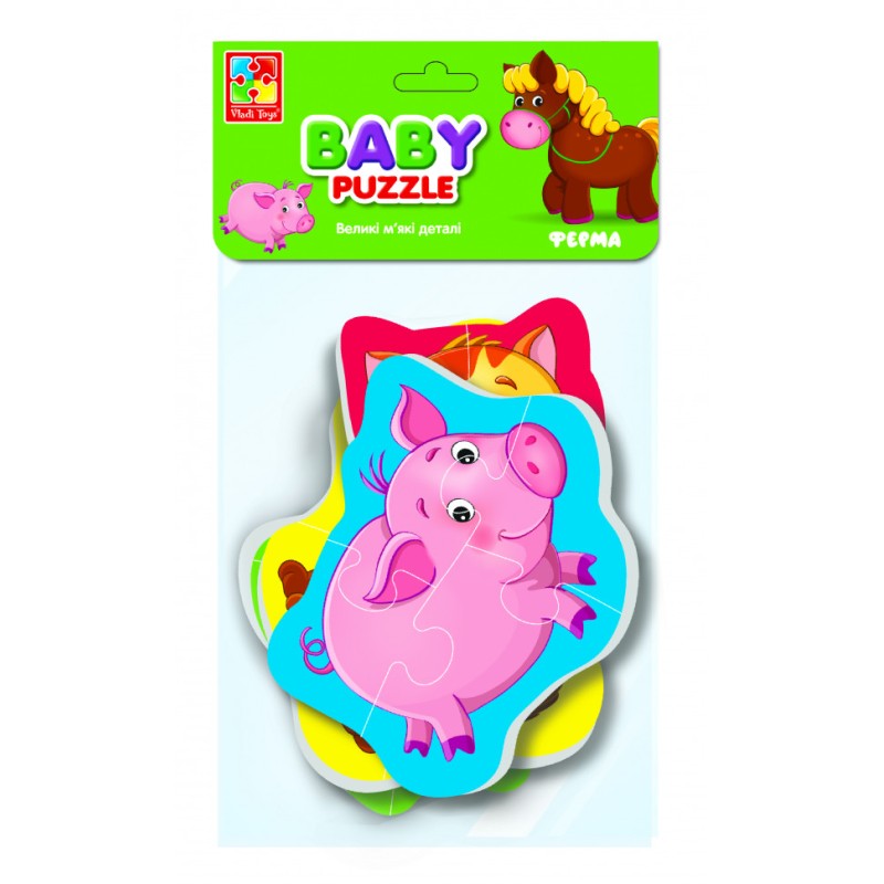Дитячі бебі пазли "Ферма" VT1106-87 картинки - 4 шт