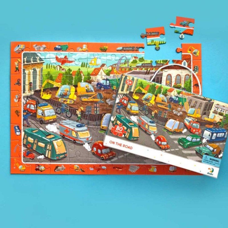 Дитячий пазл обсерваційний "Обережно на дорозі" DoDo 300370, 80 ел.