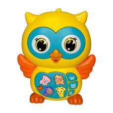 Детское пианино Сова FT 0009 на батареях Желтый