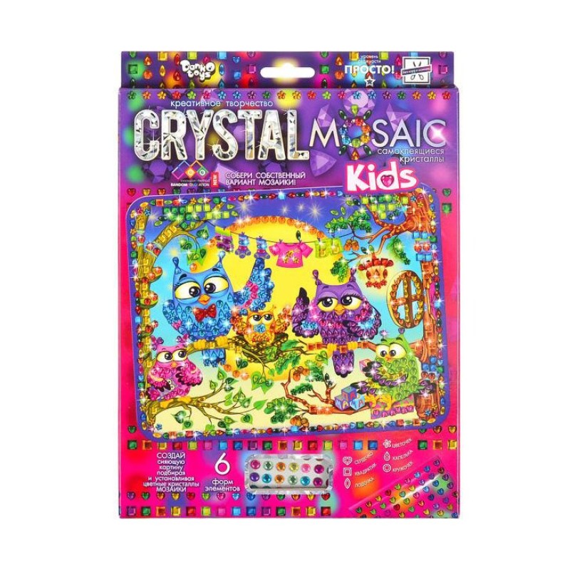 Набір креативної творчості "Kids Crystal Mosaic" CRMk-01-10, 6 форм елементів