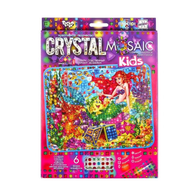 Набір креативної творчості "Kids Crystal Mosaic" CRMk-01-05, 6 форм елементів