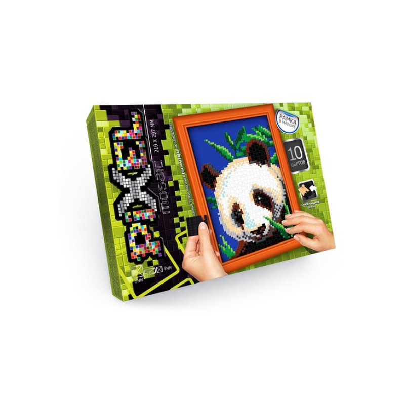 Набір для творчості "Мозаїка Піксель: Панда" РМ-01-08, 21х29,7 см, рамка в наборі