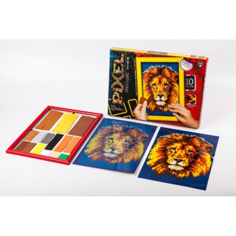 Набір для творчості "Мозаїка Піксель: Лев" РМ-01-06, 21х29,7 см, рамка в наборі