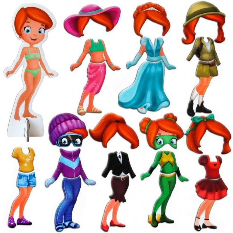 Набір магнітів Magdum "Лялька з одягом New look" ML4031-14 EN