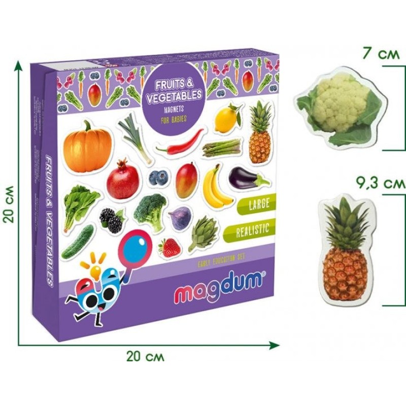 Набір магнітів Magdum "Фрукти і овочі" ML4031-15 EN