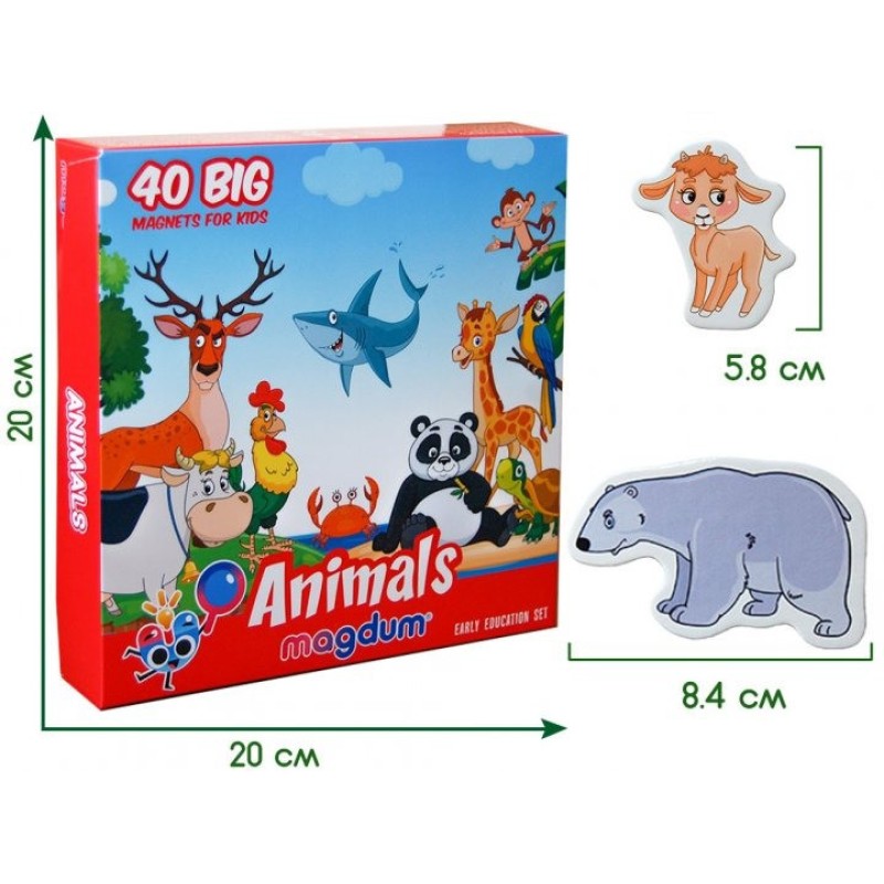 Набір магнітів Magdum Тварини ML4031-16 EN