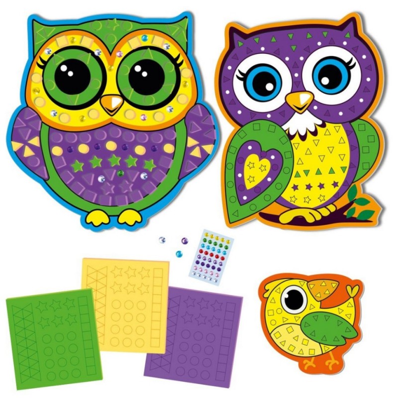 Набір для творчості "Містичні сови" VT4511-22 з м'якою мозаїкою та стразами