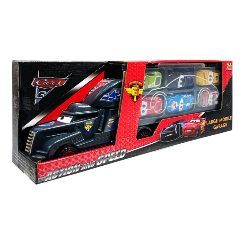 Ігровий набір машинок "Тачки" 558-4 / 3788-1 вантажівка з гаражем та 6 машинок