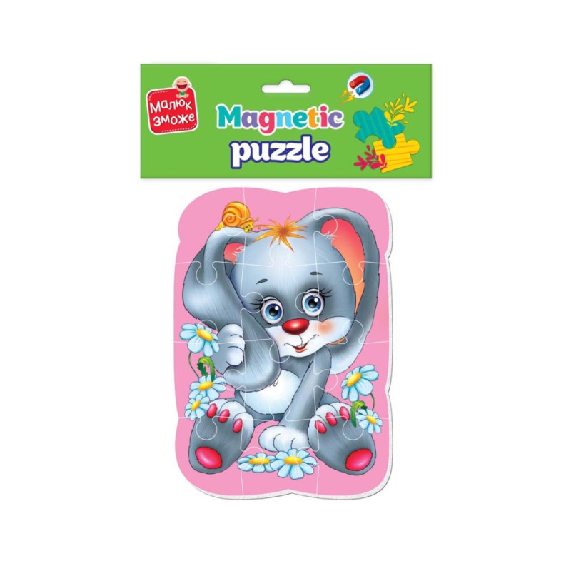 Магнітні пазли Малюк зможе "Зайчик" Vladi toys VT3301-03 А5, Укр