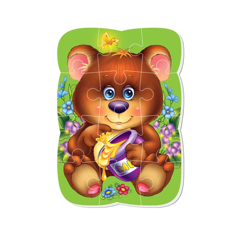 Магнитные пазлы Малыш сможет "Мишка" Vladi Toys VT3301-04 А5, Рус