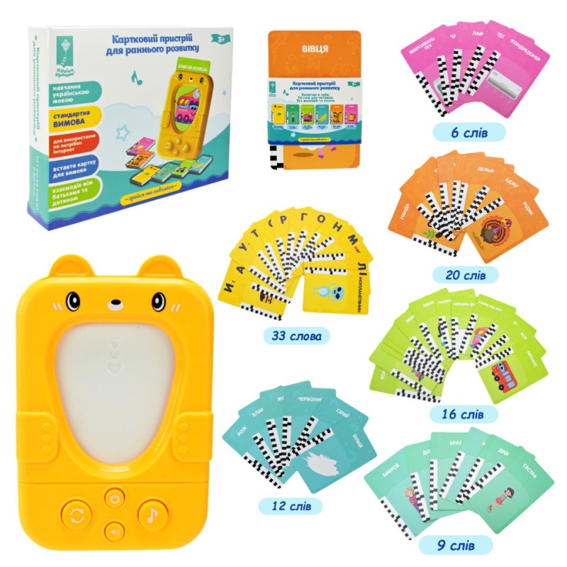 Картковий пристрій для раннього розвитку PL-724-02 96 учбових карток по 6 темам, укр