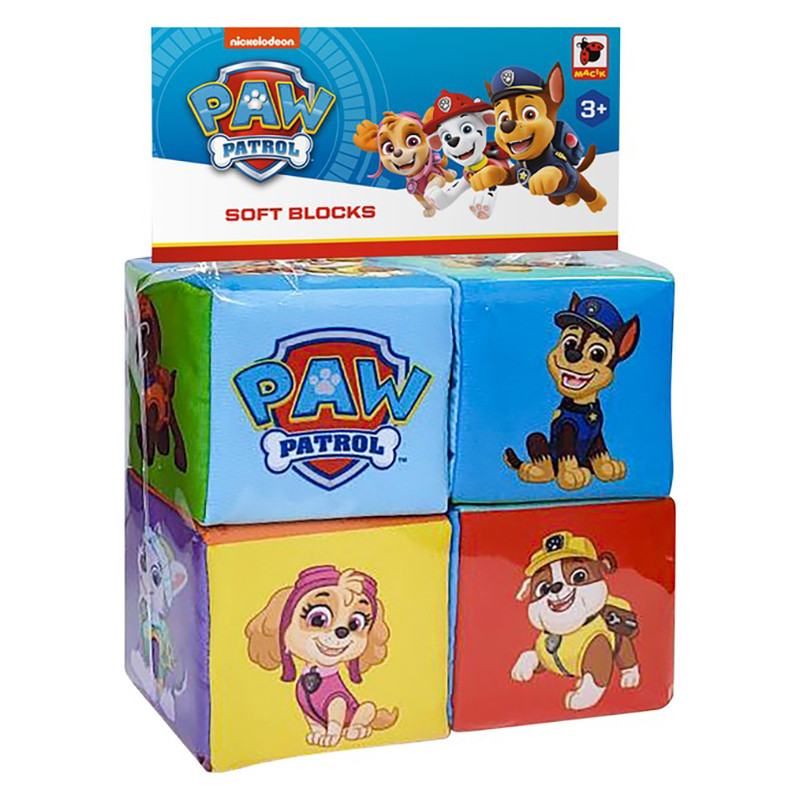Дитячі м'які кубики "Щенячий патруль Команда" МС 090501-09, 4 штук