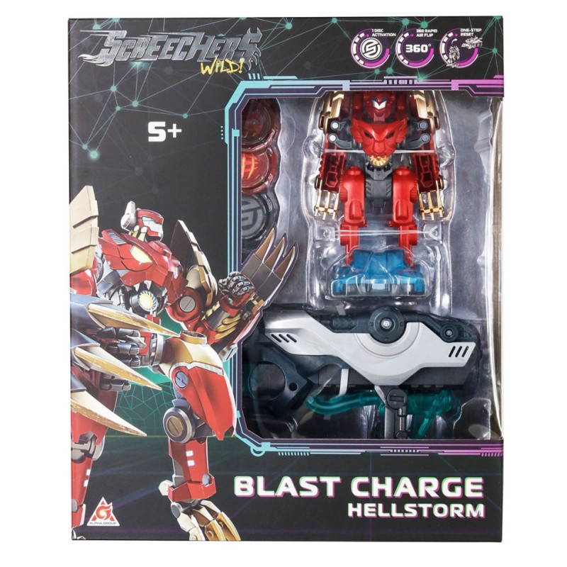 Дитячий ігровий набір S5 L1 ХЕЛШТОРМ Screechers Wild! EU686112 запускач-бластер, машинка-трансформер