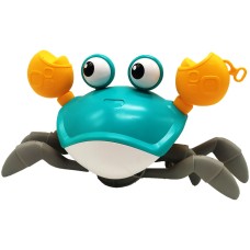 Детская каталка "Краб" QC03Y на веревочке, заводной Бирюзовый