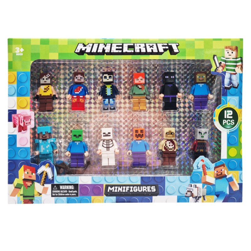 Ігровий набір фігурок Персонажі Майнкрафт 22619, 12 шт, пластик