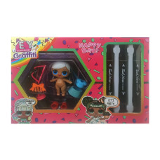 Детская кукла "LQL" EY2413 с маркерами Блондинка в голубом платье