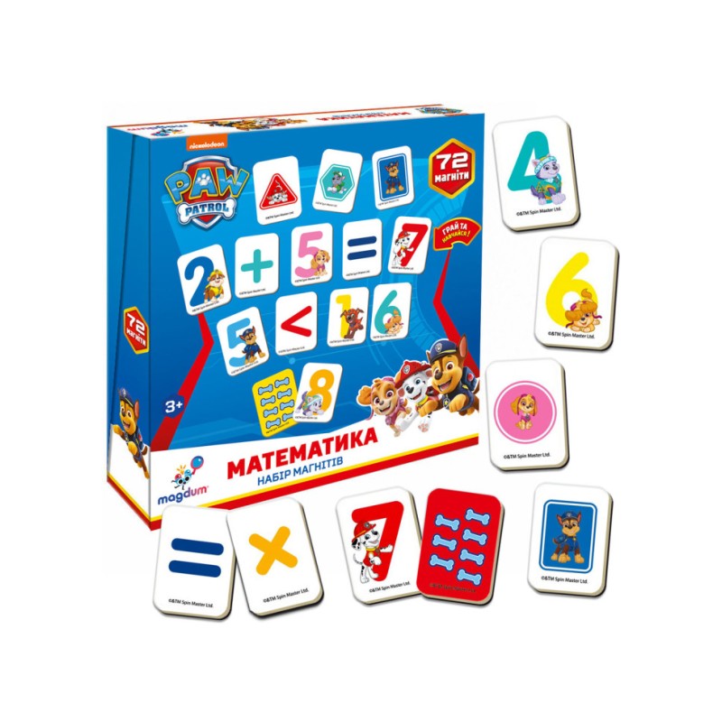 Дитячий набір магнітів Щенячий патруль "Математика" Magdum ML4034-11