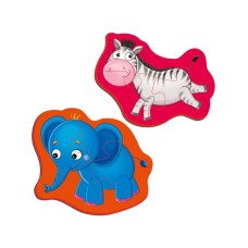 Магнитные беби пазлы "Зебра и слоненок" Vladi toys VT3208-12