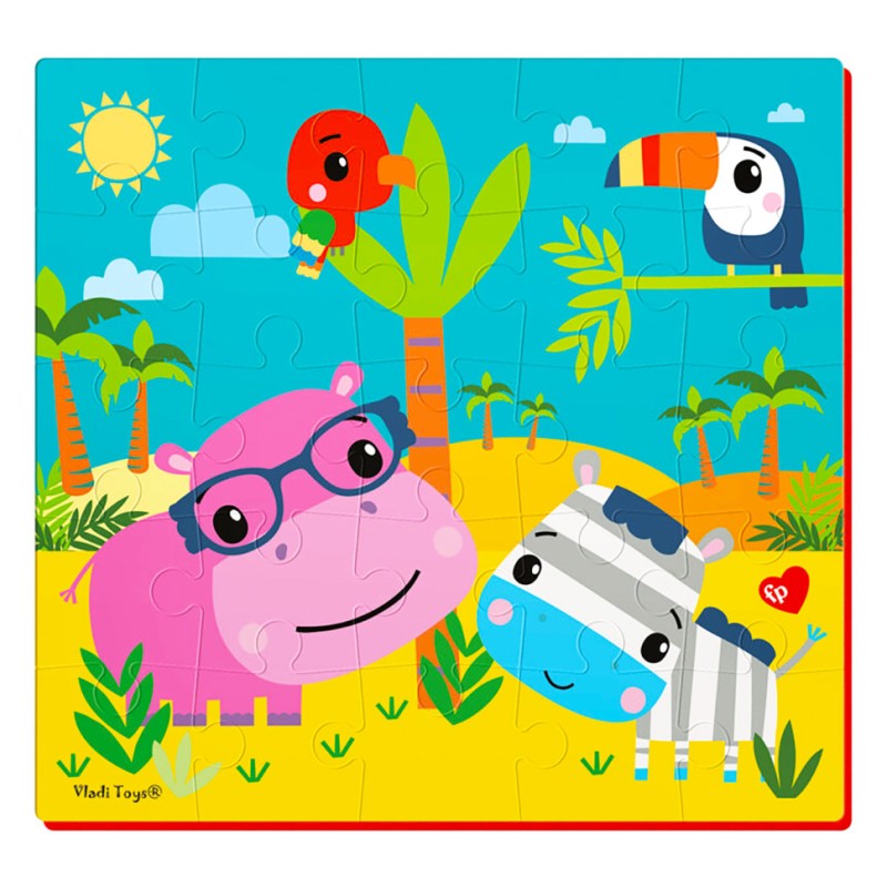 М'які пазли "Бегемот та зебра" Vladi Toys VT1109-04, 25 ел