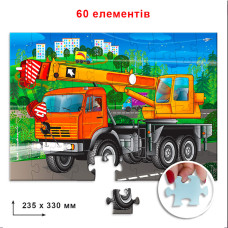 Дитячий пазл "Автокран" Енергія Плюс 85655 на 60 елементів