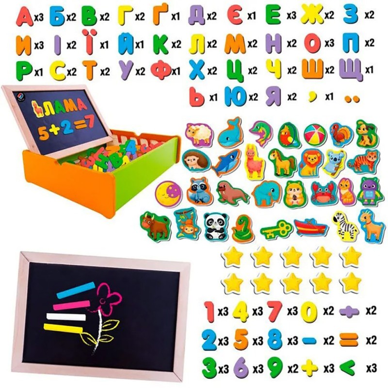 Гра настільна "Магнітний розвиваючий набір з дошкою" VT5411-17