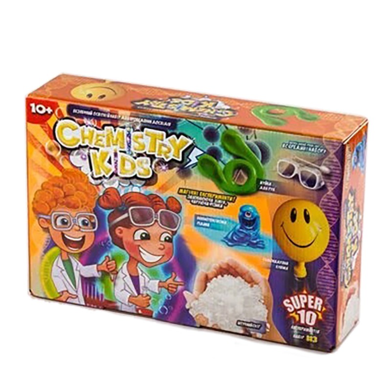 Безпечний навчальний набір для проведення дослідів "CHEMISTRY KIDS" CHK-01-01-04U УКР CHK-01-03U