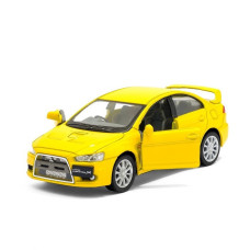 Автомодель легкова MITSUBISHI LANCER EVOLUTION X 1:36, 5" KT5329W  Жовтий