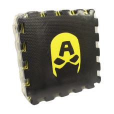 Коврик мозаика Супергерои Limo Toy M 6251, 10 пазлов Черный