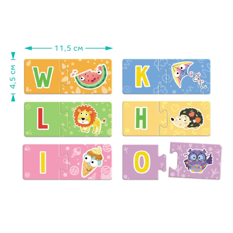 Навчальна гра-пазл "Англійська абетка" DoDo 301226, 52 ел