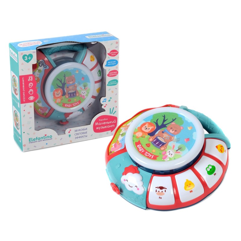 Розвиваюча музична іграшка 25857E на батарейках, пісні, музика, звуки тварин