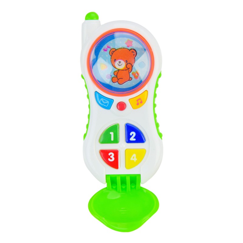 Музичний телефончик, що розвиває PL-721-46, батарейки, озвучений Укр. мовою, веселі фрази Зелений