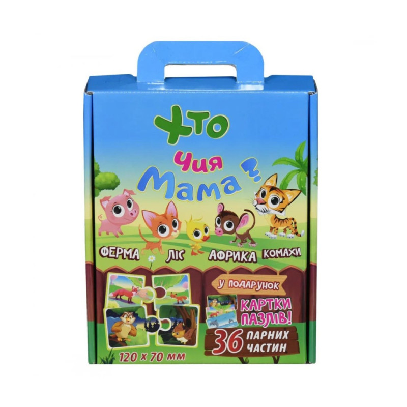 Пазли "Хто чия мама?" Strateg 30701, 36 парних частин