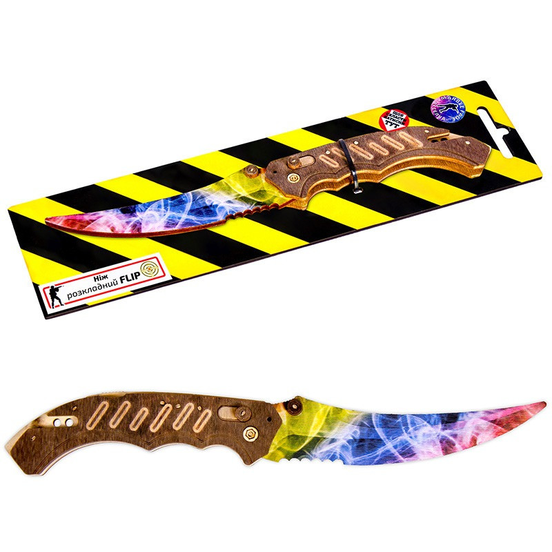 Ніж дерев'яний сувенірний "ФЛІП ВЕСЕЛКА" Сувенір-Декор FLI-R