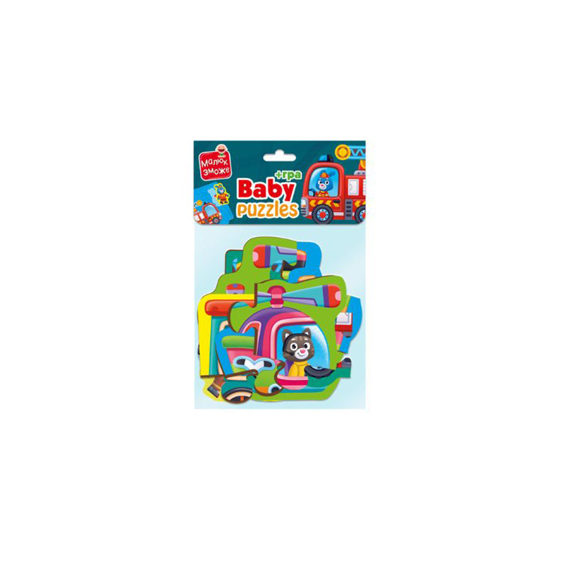 Пазли максі з грою Малюк Зможе «Транспорт та Тварини» Vladi Toys VT1722-24 Укр