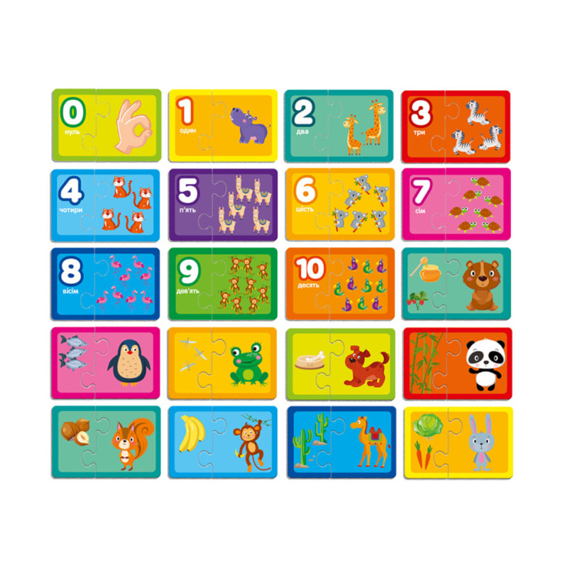 Пазли "Знайди пару. Рахуємо до 10. Хто що їсть" VT5003-01 Укр