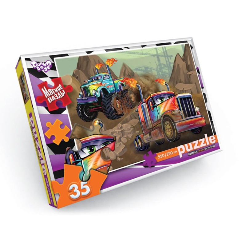 М'які пазли "Монстркар" S35-10-16, 35 елементів