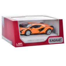 Инерционная машинка Lamborghini Sian FKP 37 Kinsmart KT5431W металлическая Оранжевый